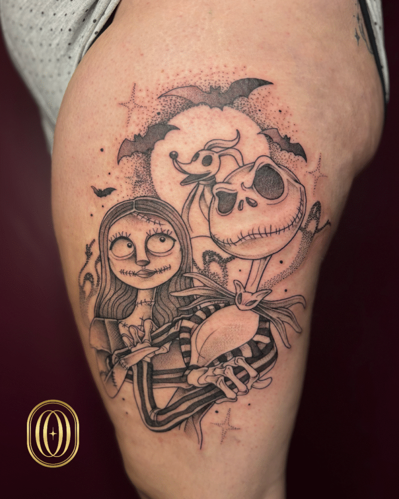 Unique blackwork tattoo art piece showcasing the signature style of Amber Moonchild.